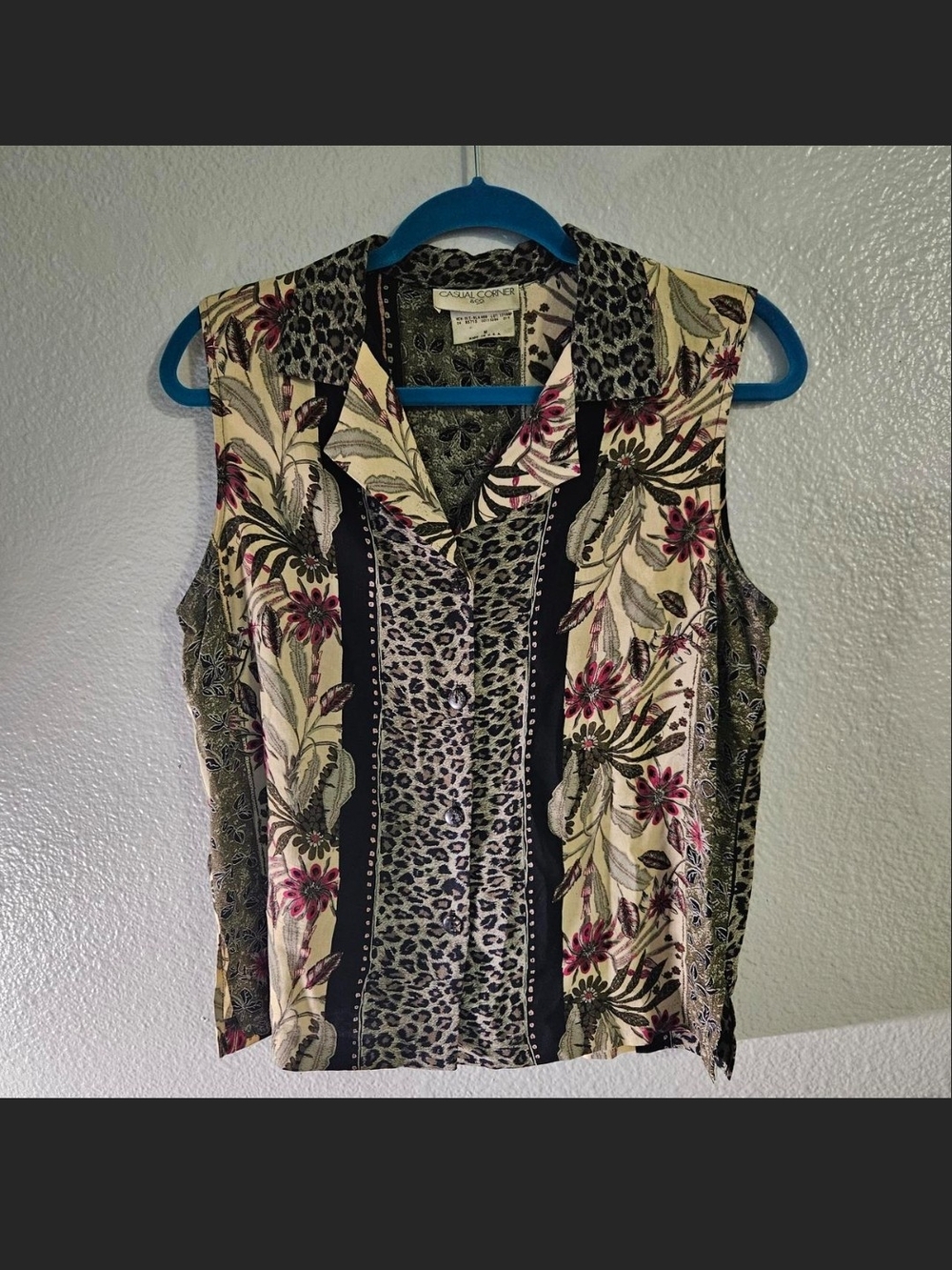 Vintage Casual Corner Mixed Print Blouse Size M